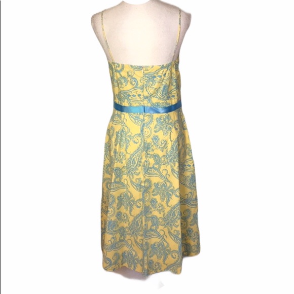 for Joseph yellow midi sundress with blue paisley - Picture 2 of 5